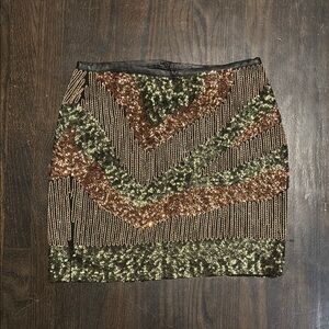 NWOT H&M Rose Gold and Green Sequin Embellished Skirt